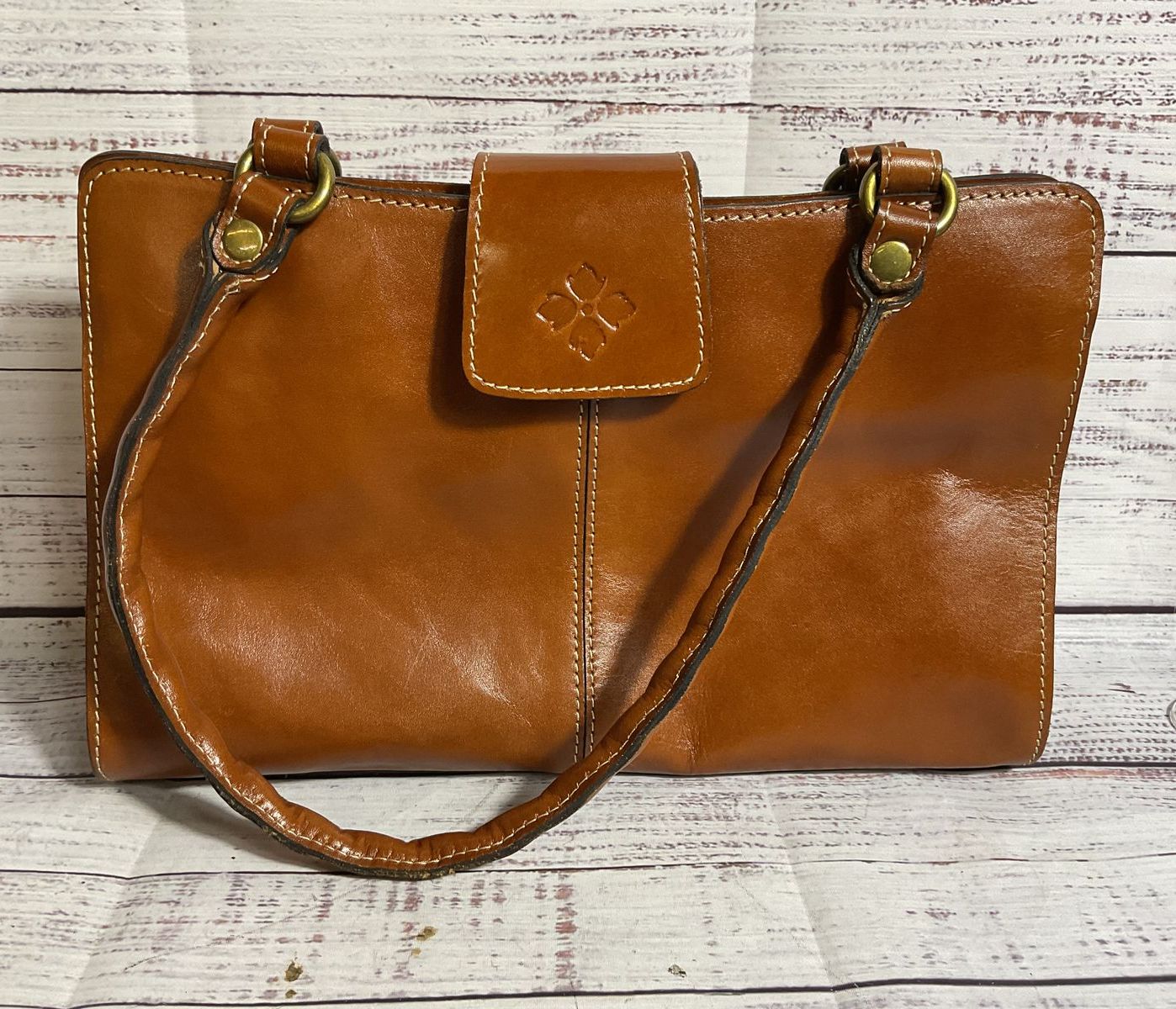 PATRICIA NASH Brown Leather Shoulder Bag