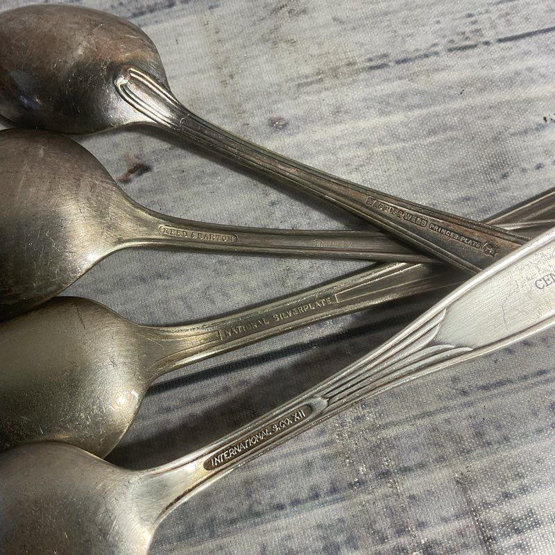 Lot Of 4 Vintage Silverplate Hotel Spoons Sheraton Essex House Century Plaza