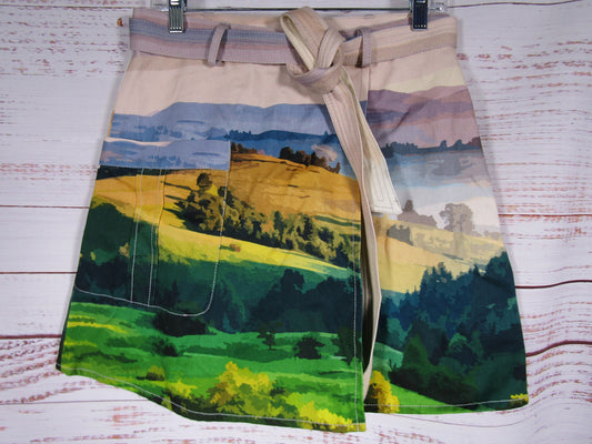 The Kit Mountain Postcard Women's Multi-Color Cargo Skirt Size L