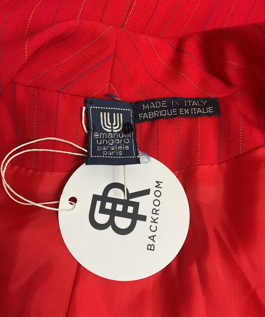 Emanuel Ungaro Red Pinstripe Blazer Women's - Size 10