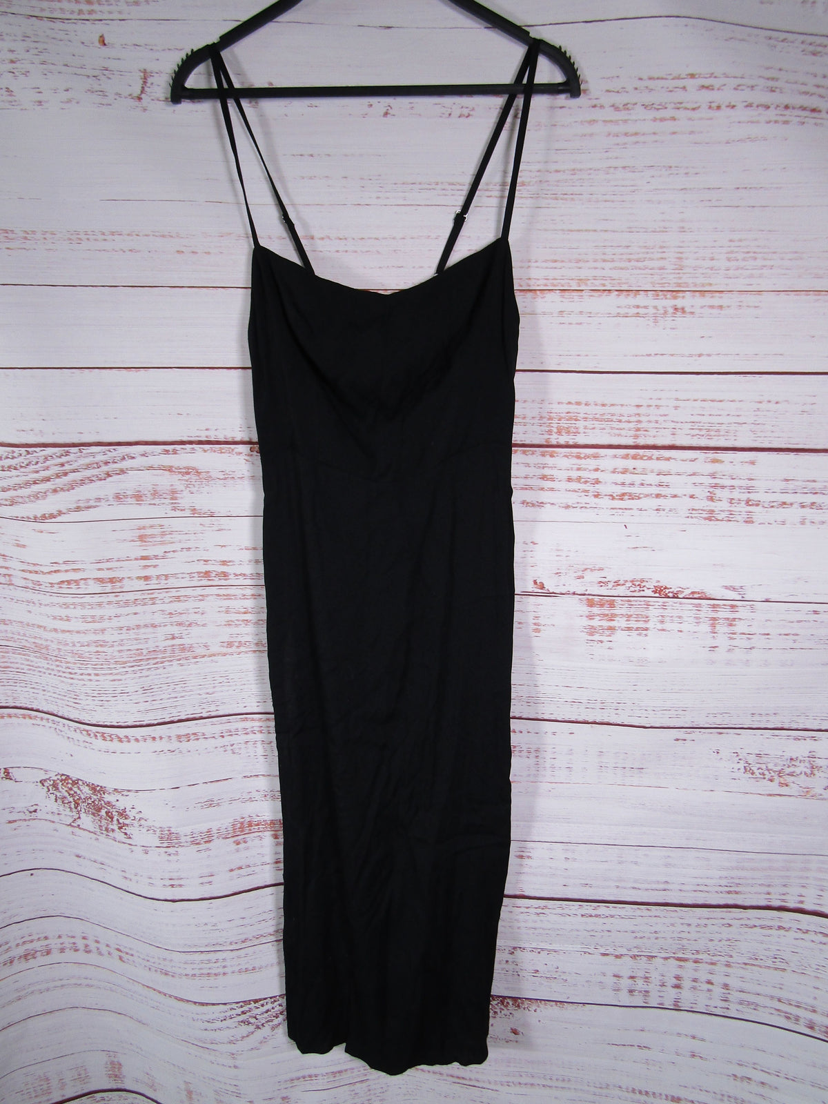 Reformation Beasley Women's Black High Side Slit Sleeveless Midi Dress Size 4