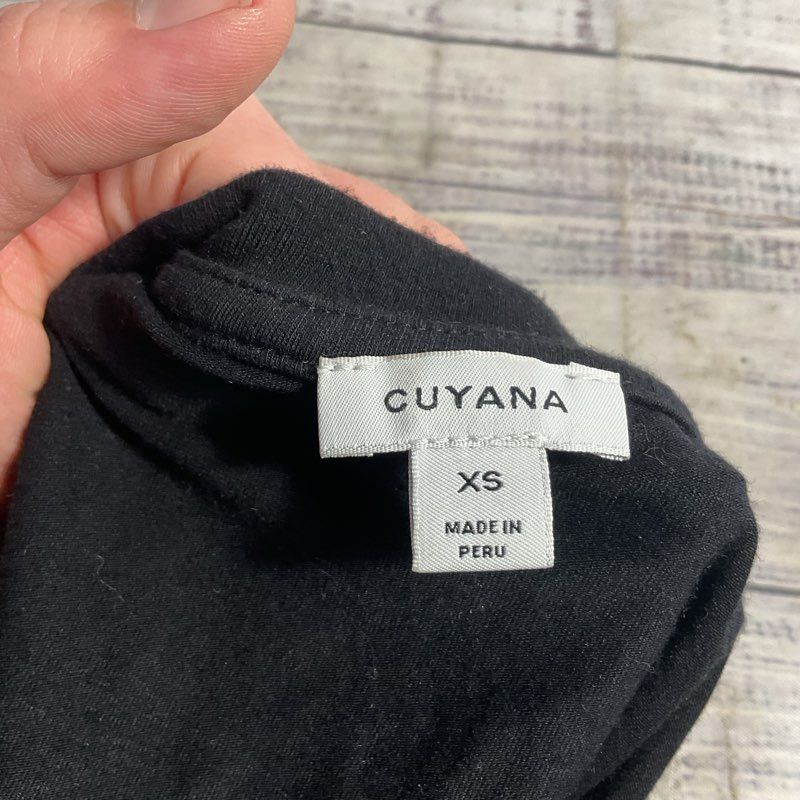 Cuyana Black Pima Cotton Blend Boxy Sleeveless Crewneck Top - Size XS
