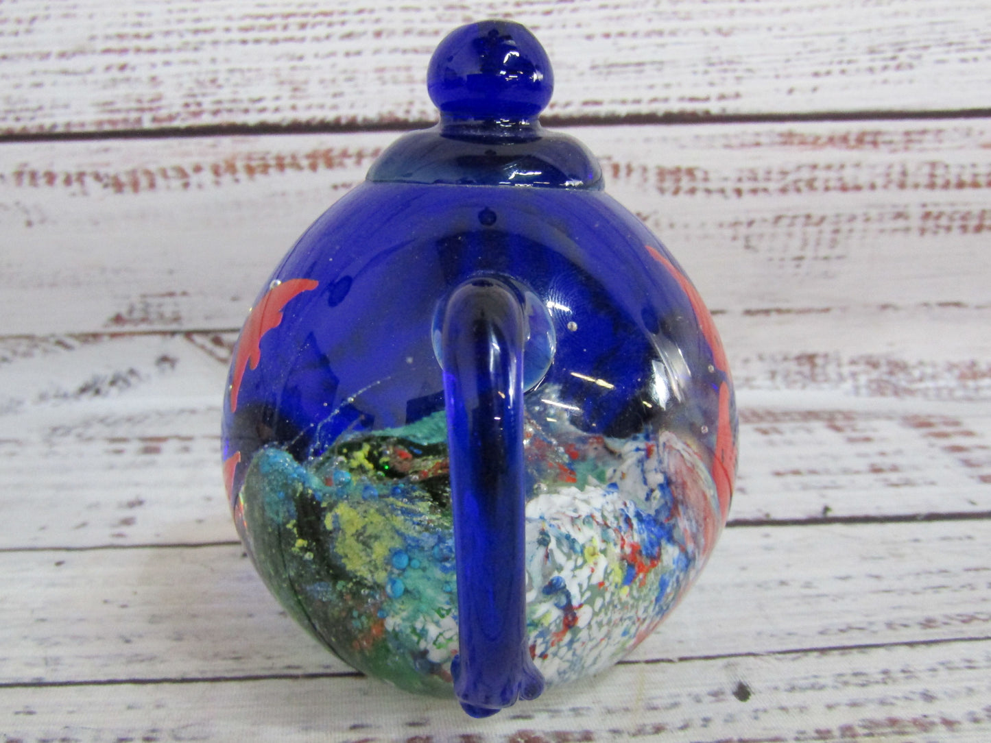 Dynasty Gallery Handblown Glass Fish Teapot Paperweight
