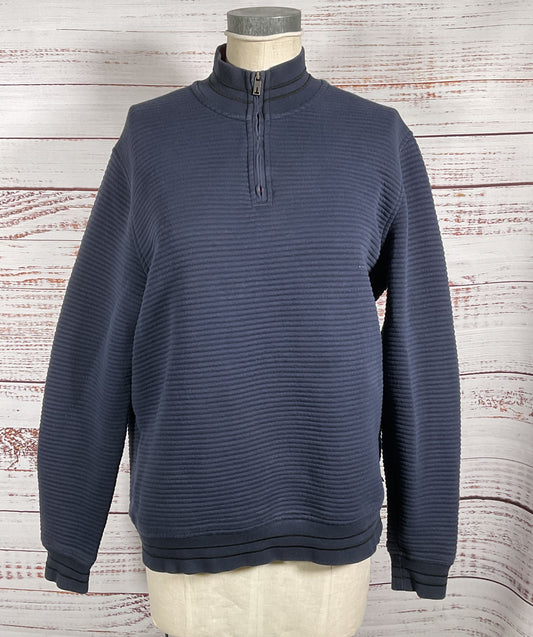 Ted Baker Ribbed Quarter Zip Sweater Navy Blue S