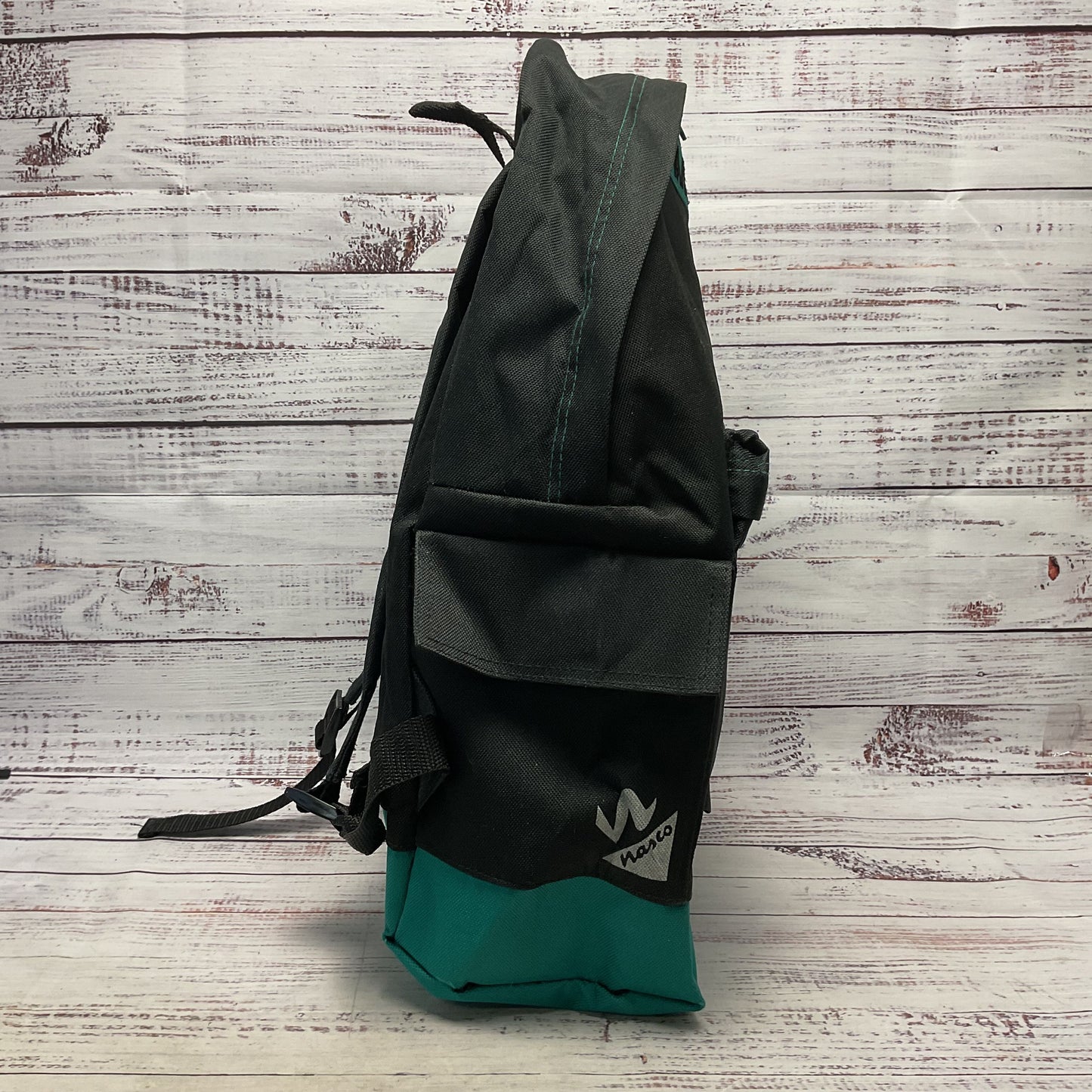 Vintage Nasco Anaheim Mighty Ducks NHL Embroidered Hockey Black Green Backpack