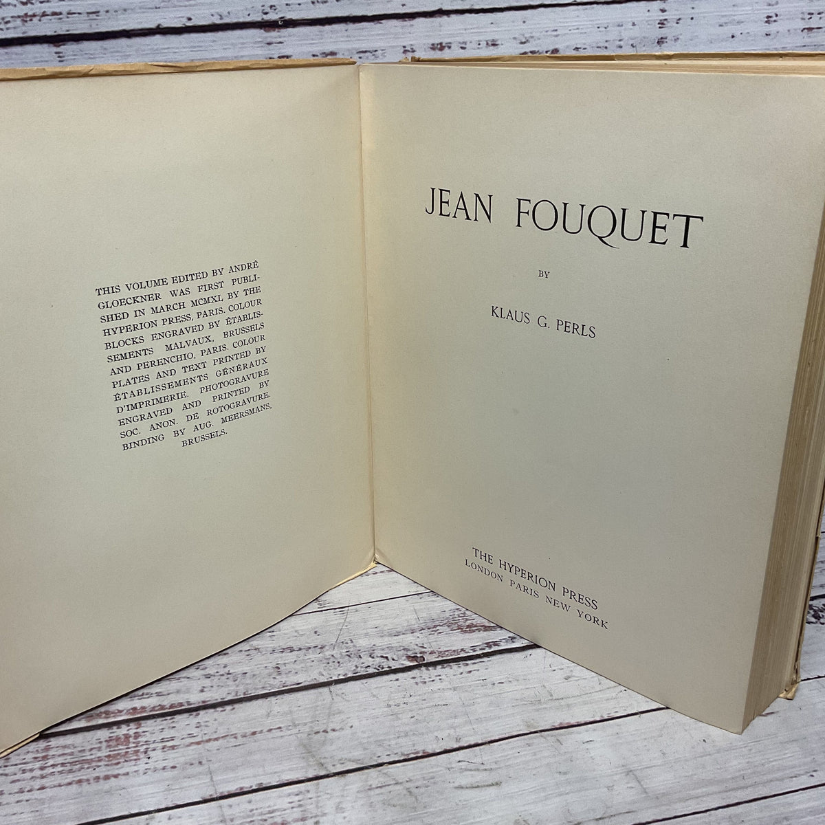 Jean Fouquet K.G. Perls Hyperion Press Paris First Edition 1940