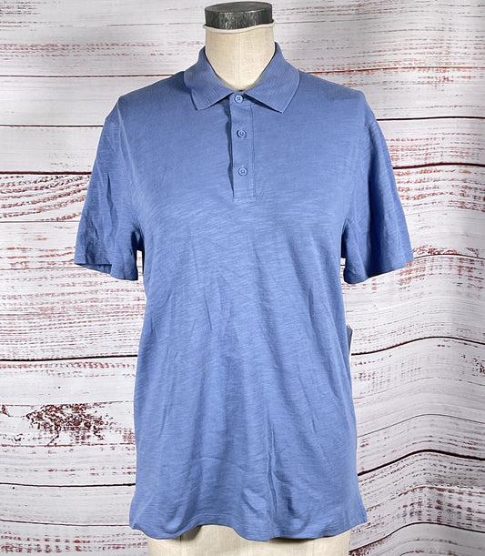 Vince Cotton Short Sleeve Golf Polo Blue M