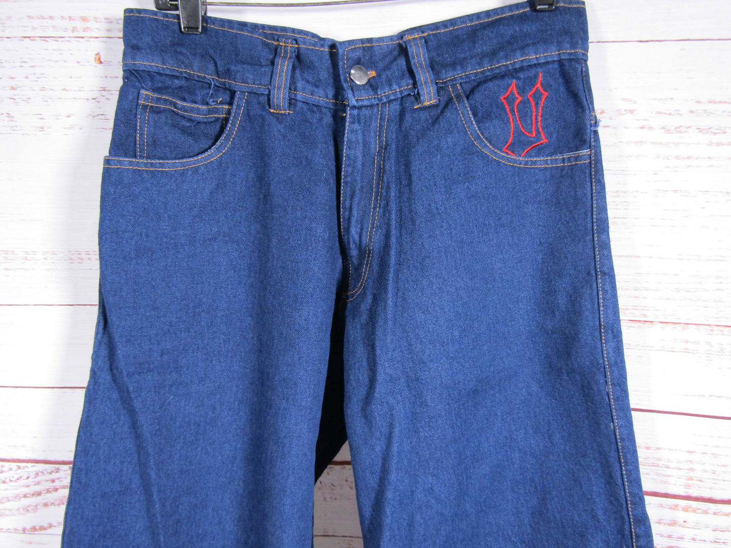 Vaneta 96 Women's Dark Blue Denim Wide Leg Jeans Size S