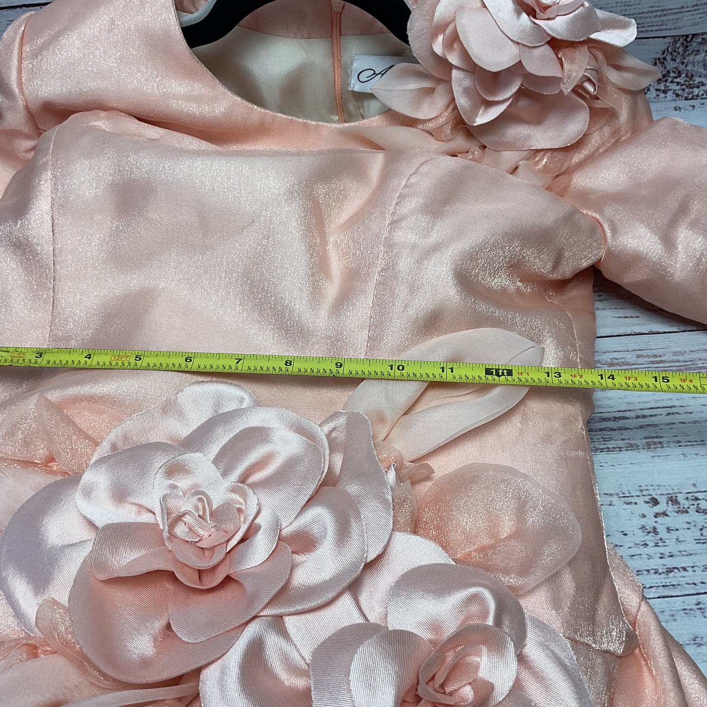 Andreas Fashion Light Peach Floral Ball Gown Long Formal Dress - Size See Photos