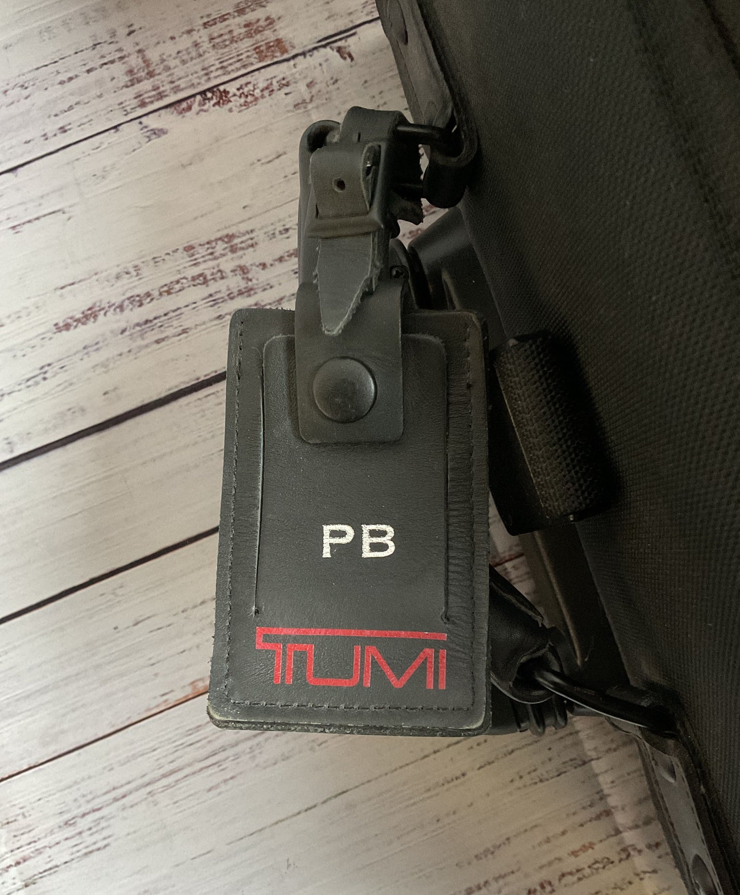 Tumi Black Initial Engraved 'PB' Suitcase