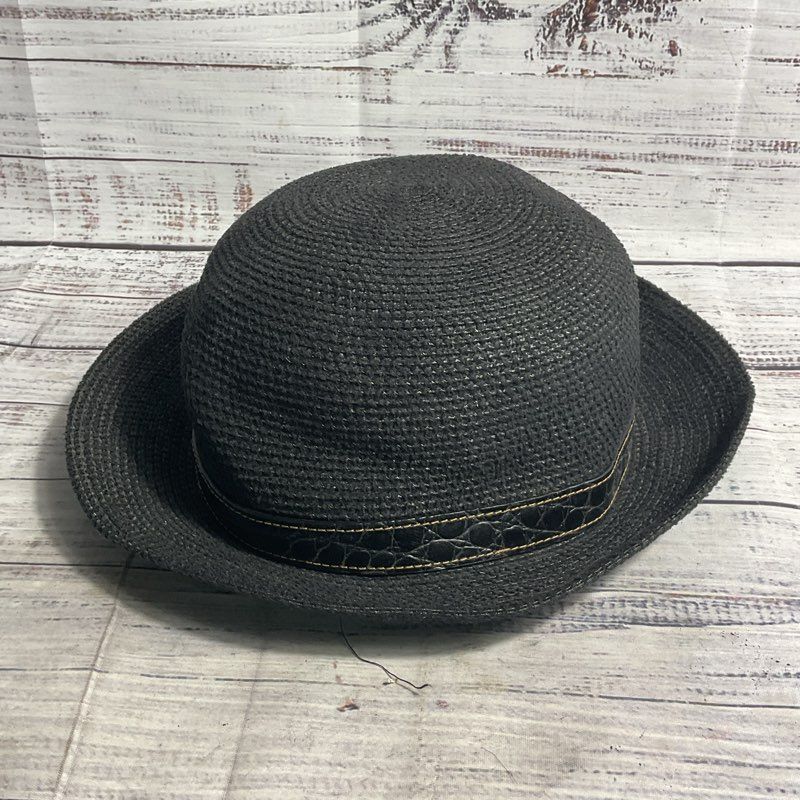 Eric Javitz Black Woven Floppy Snake Print Band Sun Hat One Size