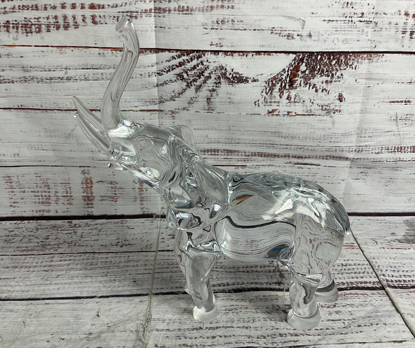 Modern Glass 7.5" Roaring Elephant Clear