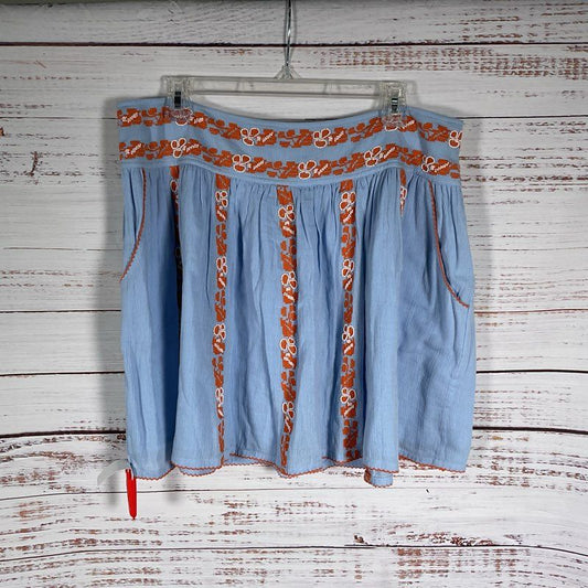 NWT Tory Burch Blue & Orange Beaded Silverlake Alexandria Mini Skirt - Size 14