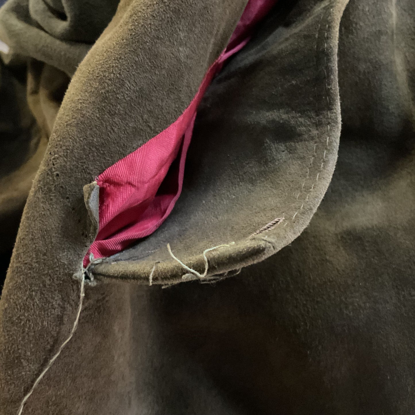 VTG. BONWIT TELLER Men's Brown/Green Suede Trench Coat- SEE MEASUREMENTS