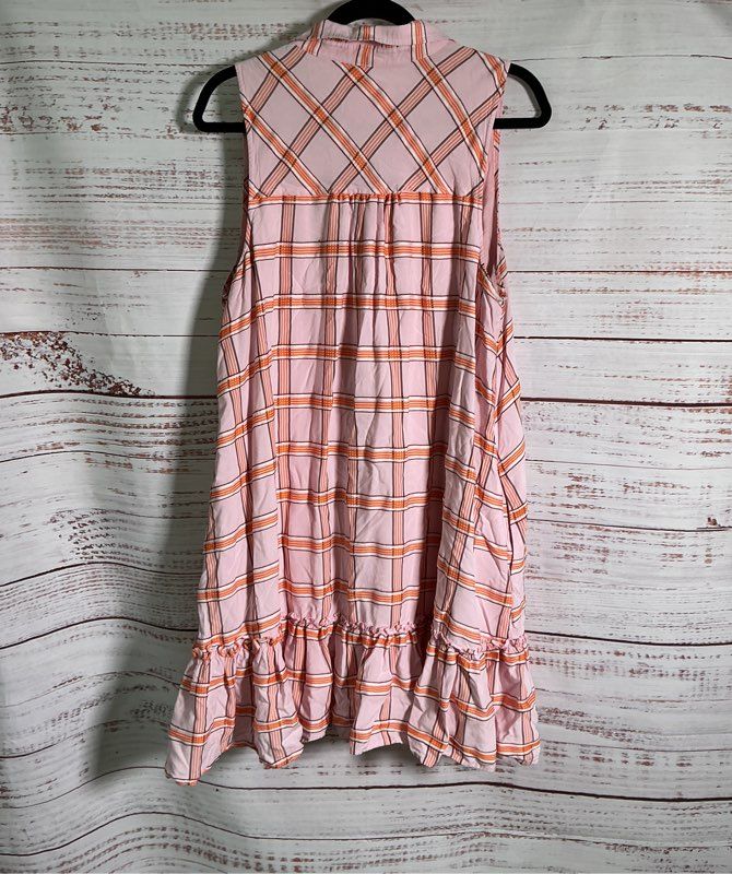 Women's Maeve by Anthropologie Pink & Orange Shirt Dress Size XL