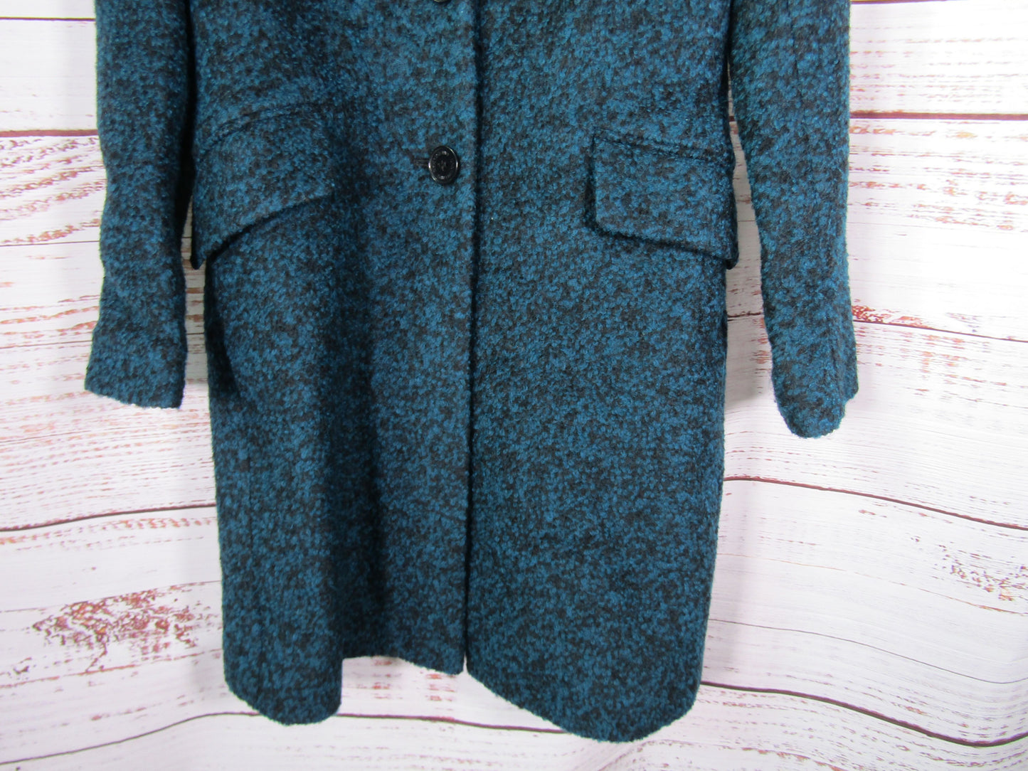 Sam Edelman Women's Teal Blue Wool Blend Coat Size XS