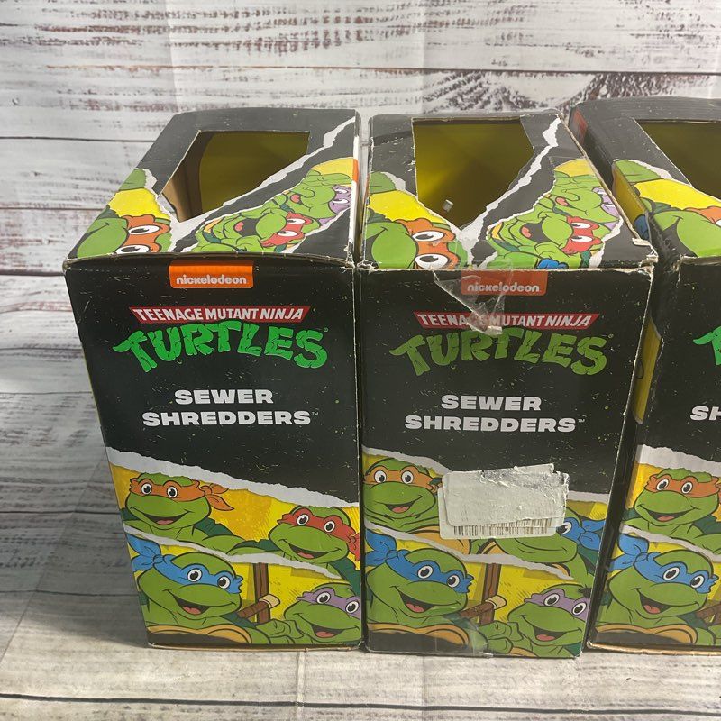 Nib Teenage Mutant Ninja Turtles Tmnt Sewer Shredders 5" Complete Set Of 4
