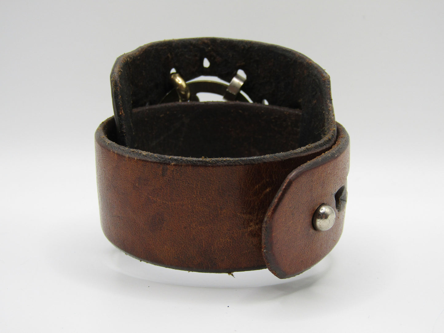 Studio Laor Leather Cuff Bracelet With Hand Hebrew Charm