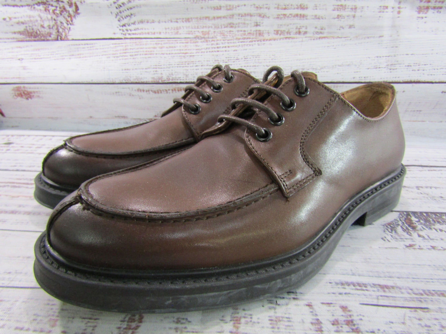 Bruno Magli Tyler Mens Brown Leather Split Toe Oxford Shoes Size 7 Made in Italy