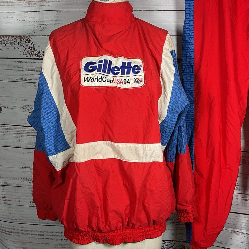VTG. GILLETTE 1994 USA World Cup USA Men's Tracksuit- SZ L