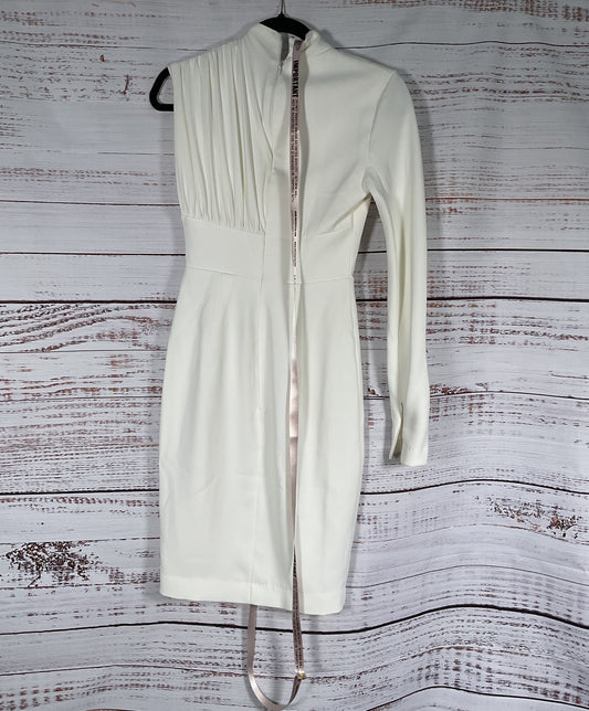 House of CB Corinne One Sleeve Asymmetric Dress White XS