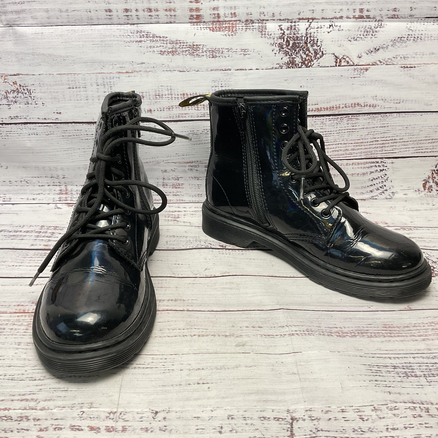 Dr. Doc Marten Black Rainbow Patent Leather 1460 Combat Boot Women Size 5