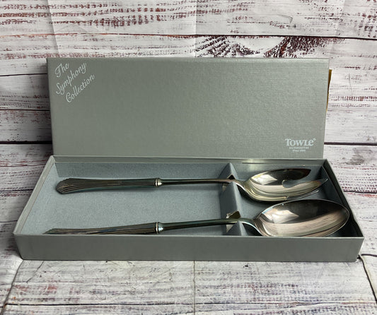 Towle Vintage Symphony Pattern Salad Serving Set No 4398 Silver Plate