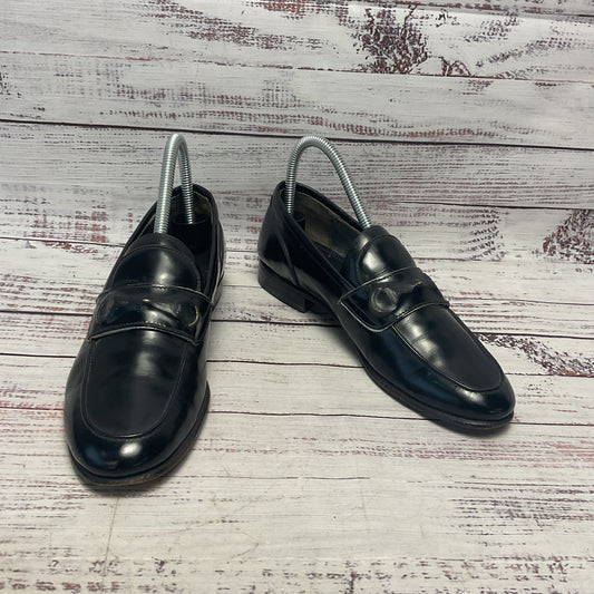 Silvano Sassetti Black Leather Distressed Horsebit Loafer Shoe Women Size 6.5
