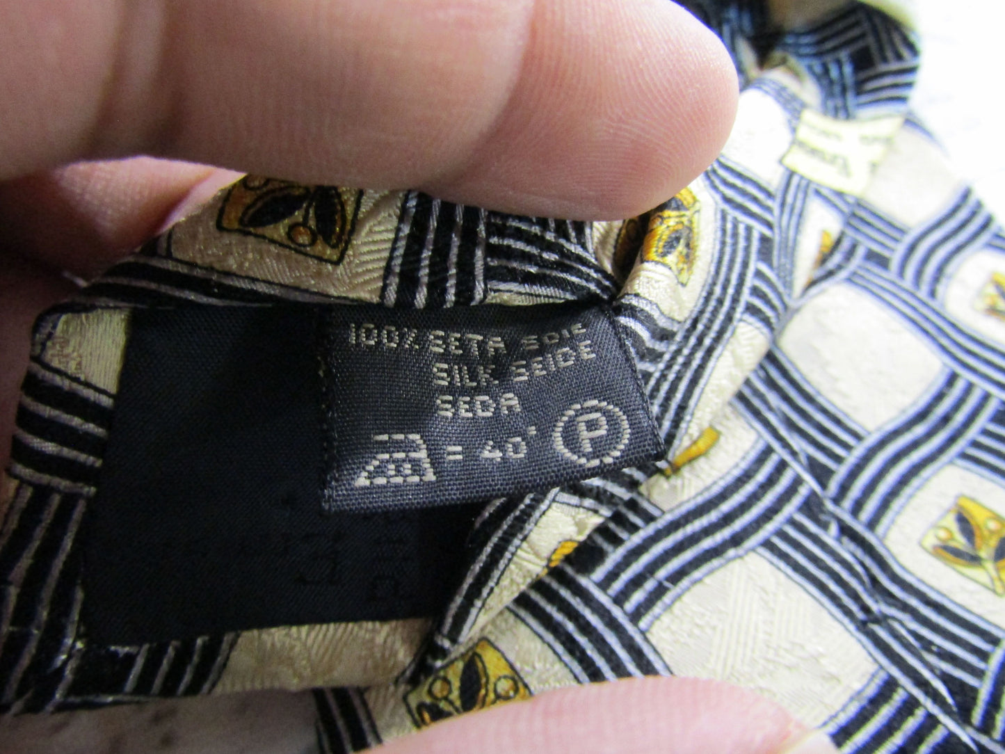 Ermenegildo Zegna Men's Olive Leaf Print Silk Tie Made in Italy