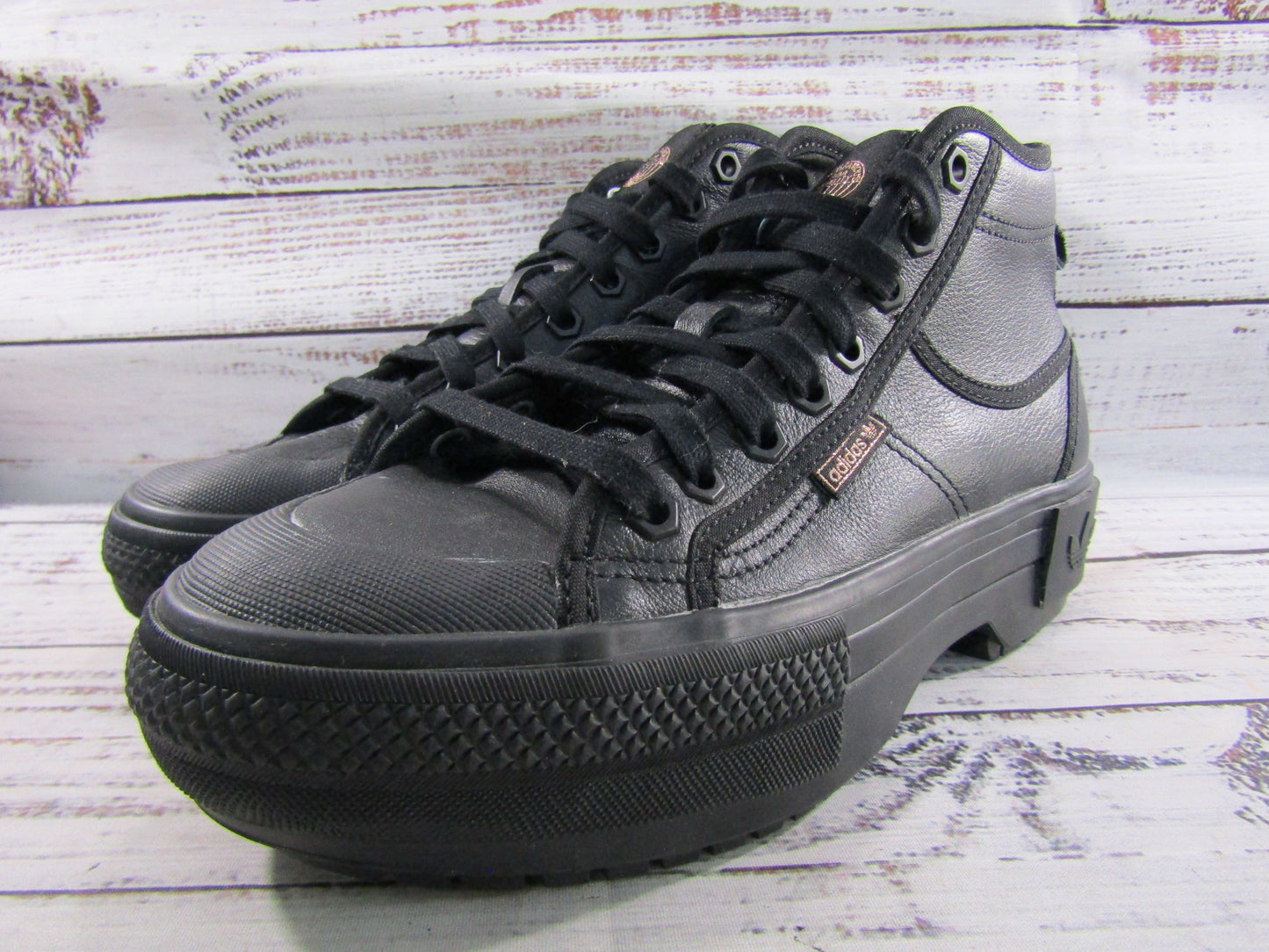 Adidas Nizza Trek Women's Black Ankle Boots Size 7 HQ7103