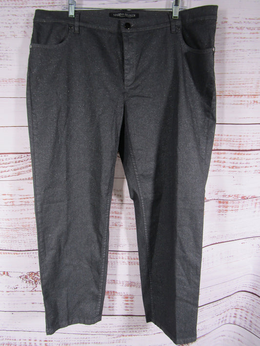Marina Rinaldi Ribelle Women's Gray Glitter Straight Leg Trousers Size 20