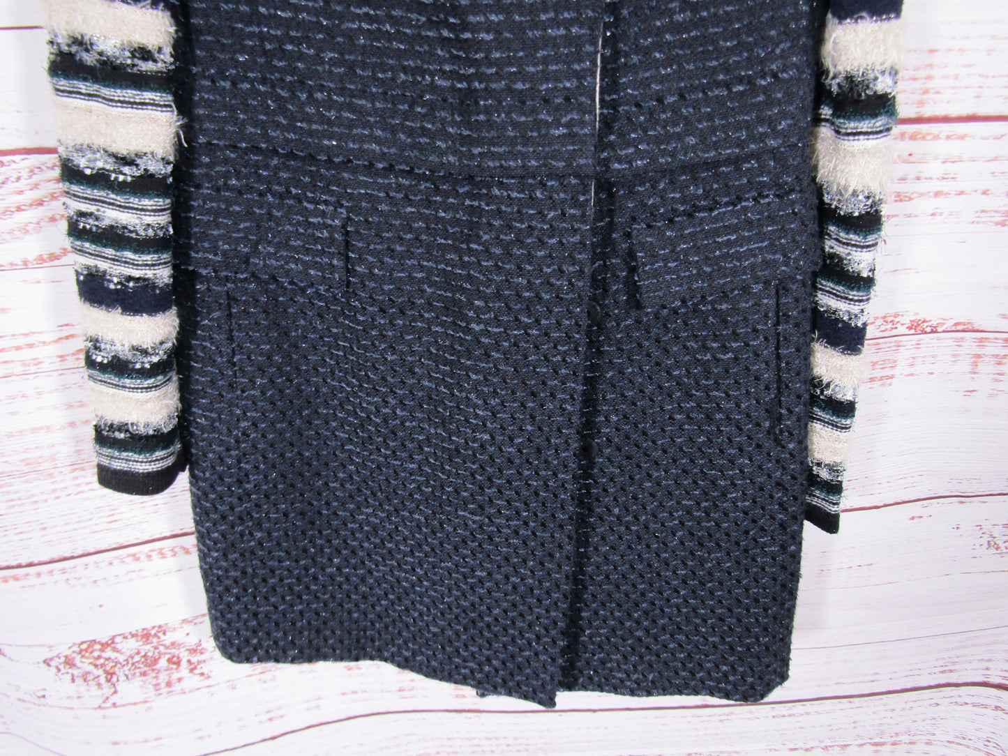 Mcginn for Nordstrom Women's Navy Blue Knit Coat Jacket Size 8
