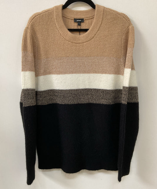Express Men's Fuzzy Striped Crew Neck Sweater Size M