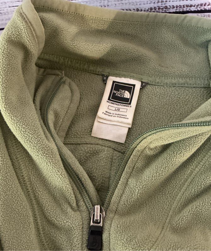Women's The North Face Olive Green Fleece Jacket Size L