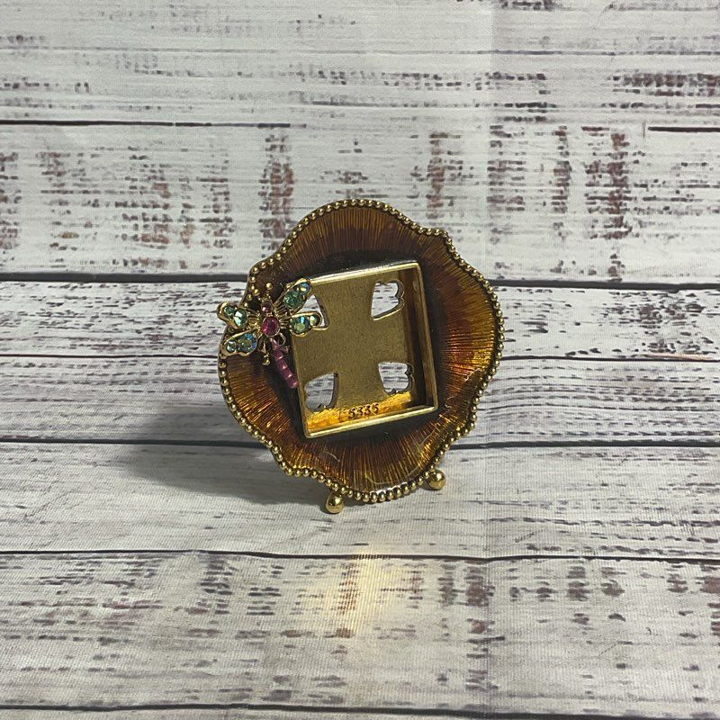 Jay Strongwater 2.5" Golden Dragonfly Mini Swarovski Crystal Photo Frame