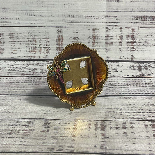 Jay Strongwater 2.5" Golden Dragonfly Mini Swarovski Crystal Photo Frame