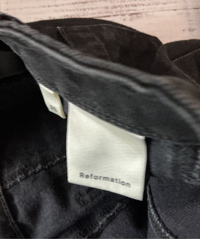 Women's Reformation Thames Elle double snap Jeans in Black Size 25