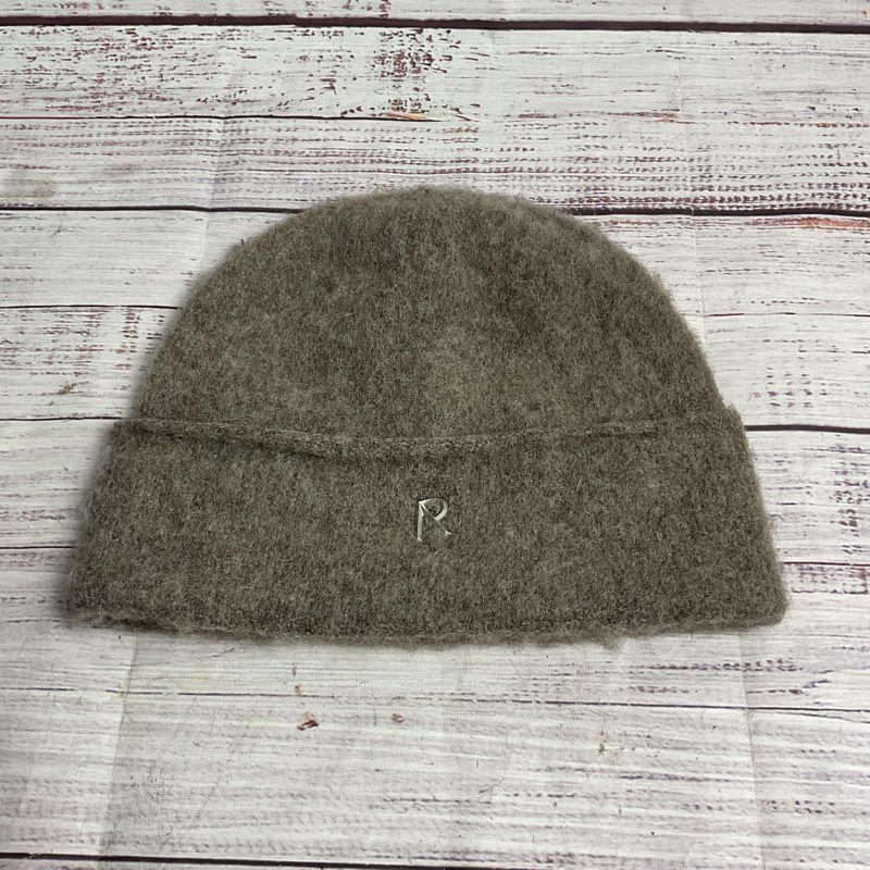 Represent England Gray Textured Knit Wool Blend Beanie Hat