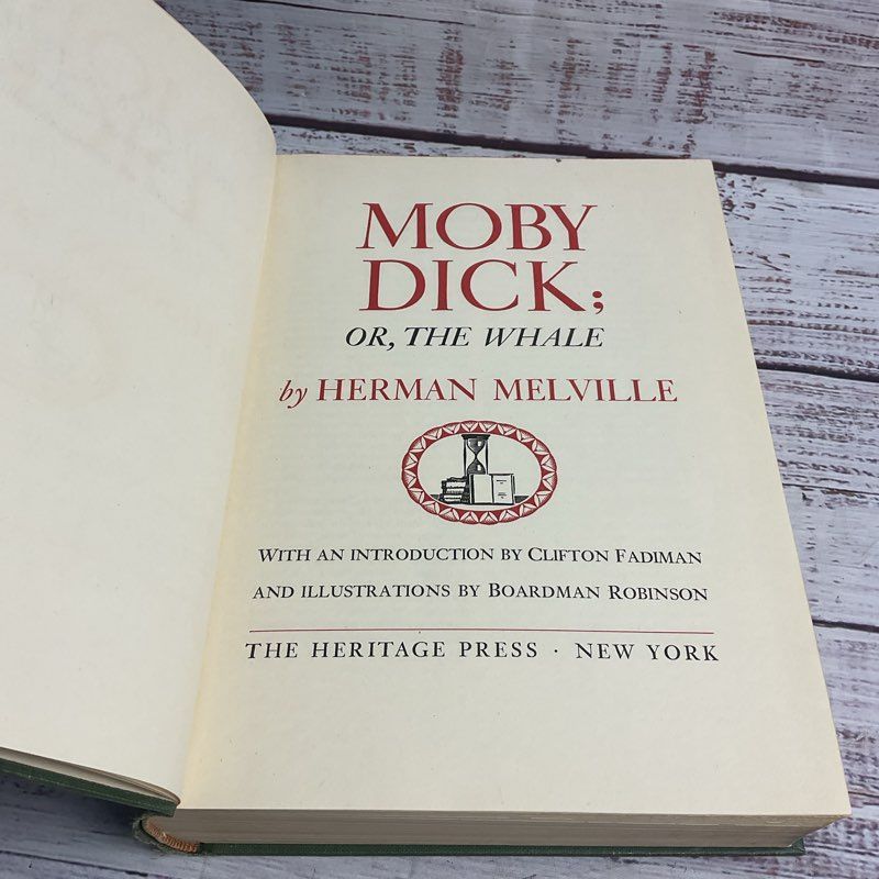 Vintage 1943 Moby Dick Illustrated Herman Melville Hardcover Novel