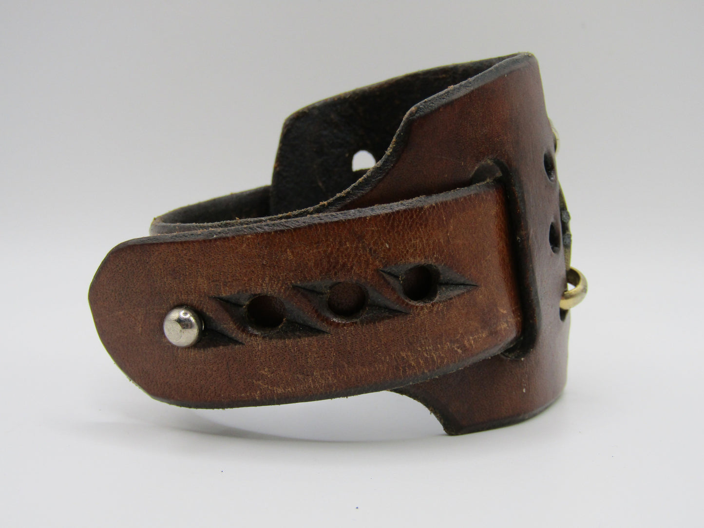 Studio Laor Leather Cuff Bracelet With Hand Hebrew Charm