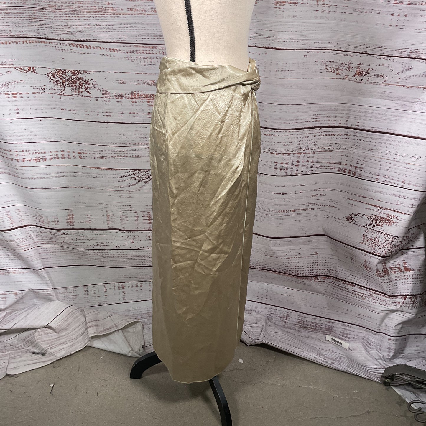 Nanushka Samara Top Twist Leg Slit Champagne Skirt - Size L