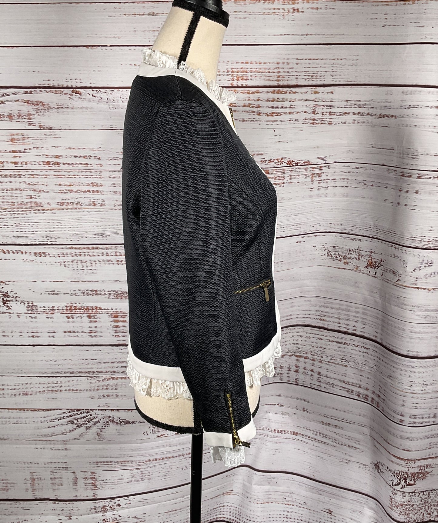 Ted Baker Working Title Ennio Lace-Trimmed Jacket Black 2