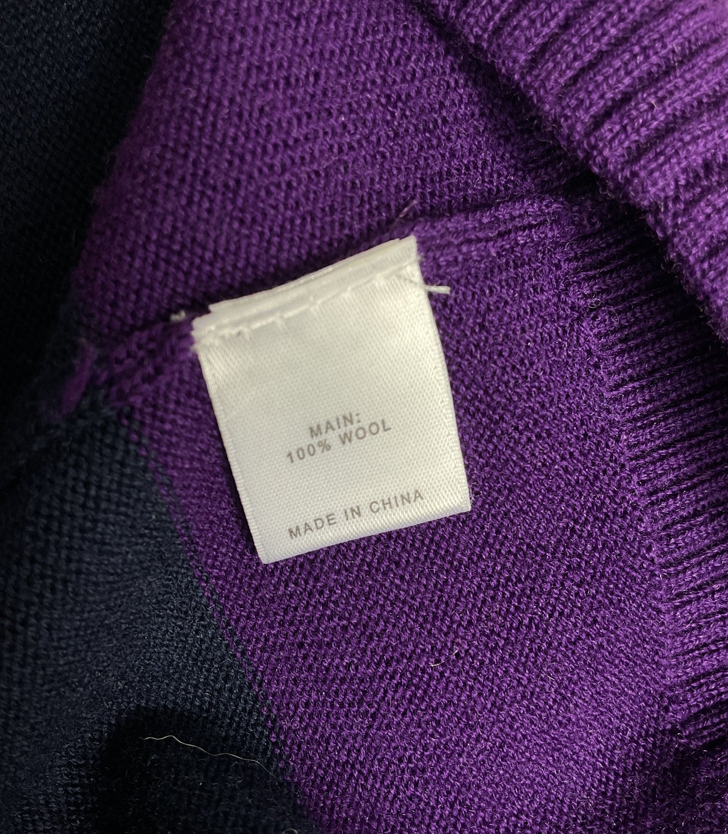 St. John Color Block Wool Zip Front Sweater Purple P