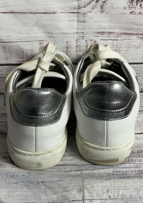 Zadig & Voltaire Paris Leather Studded Sneakers White 38