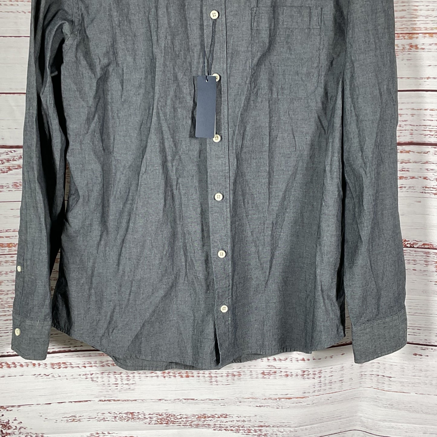 NWT TAYLOR STITCH Men's Gray Button Up Long Sleeve Shirt- SZ 44