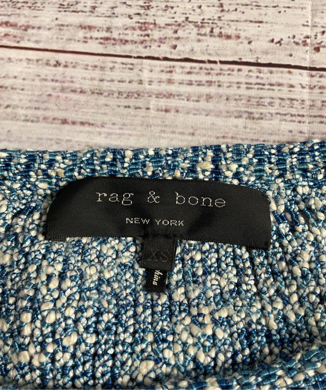 Rag & Bone Women's Blue Knit Pullover Sweater Cotton Blend Size XS