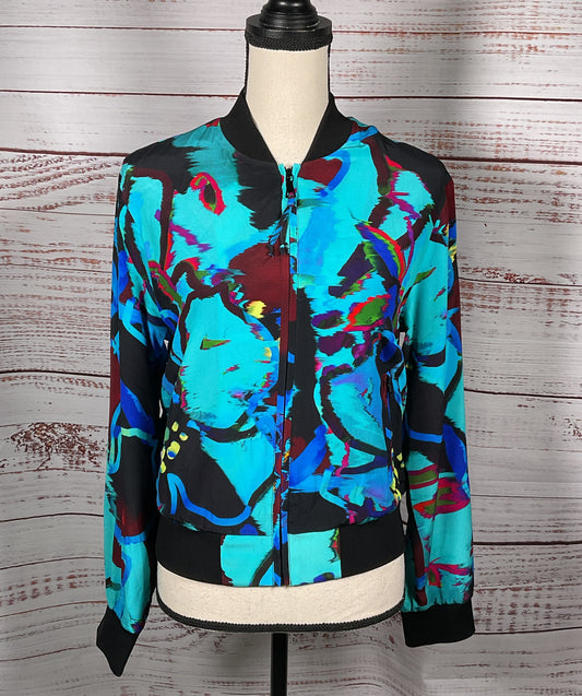 Robert Graham Silk Graphic Bomber Jacket Multicolor S