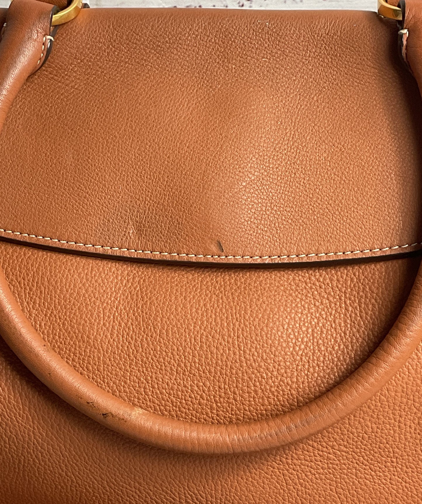 Tory Burch Half-Moon Straw Tote Bag Brown
