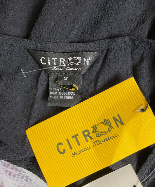 Citron Black 100% Silk Crinkle Tank Top - Size Small NWT RETAIL: $98