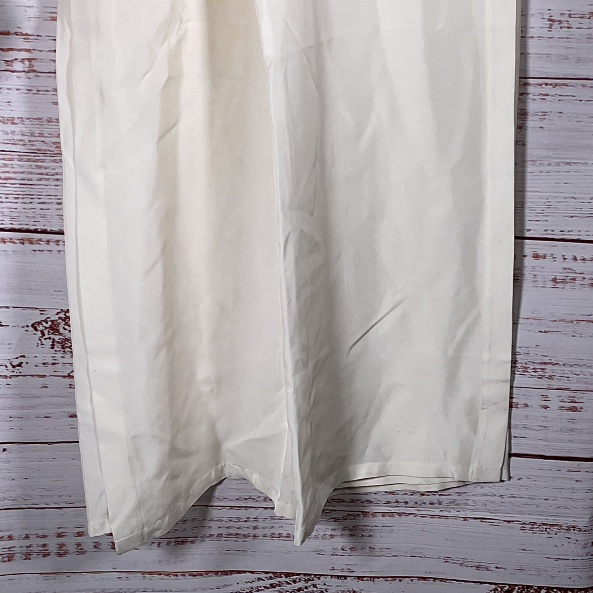 ROSETTA GETTY Elegant White Silk Blend Wide-Leg Pants with Open Side Slits- SZ 8